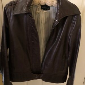 lined lamb skin leather jacket zipper bike jacket
